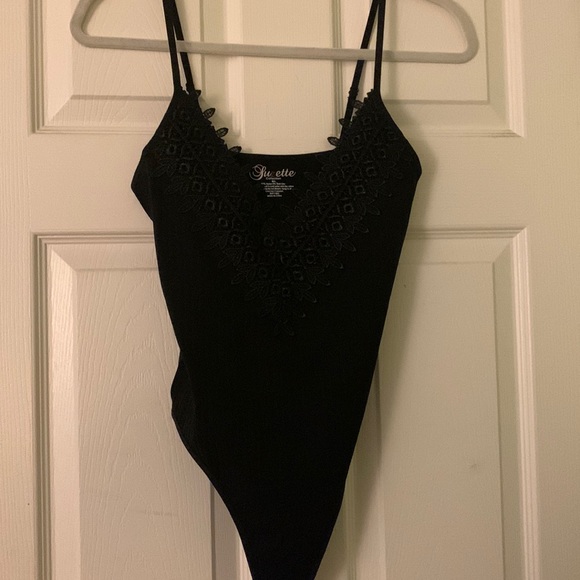 Black Lace Tank Bodysuit - Picture 1 of 3